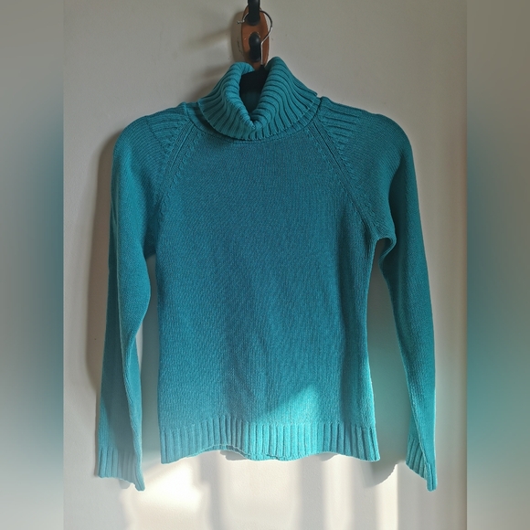 Vintage Ksimeroni Teal Knit Turtleneck - Picture 1 of 5